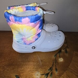 Crocs Classic Lined Neo Puff Tie Dye Boots Womens 9 Mens 7